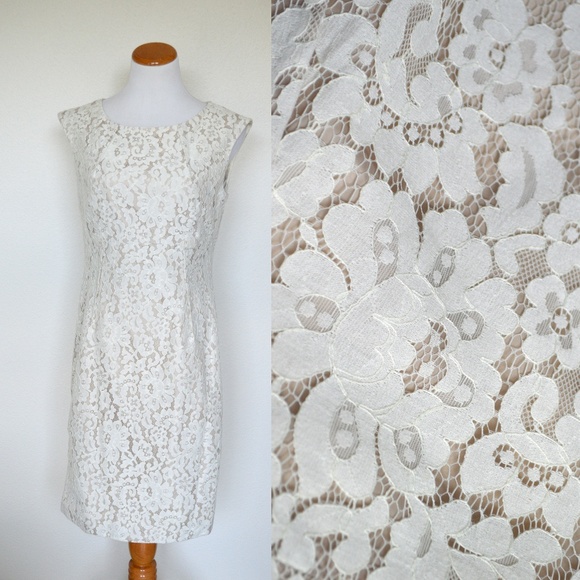 calvin klein white lace dress
